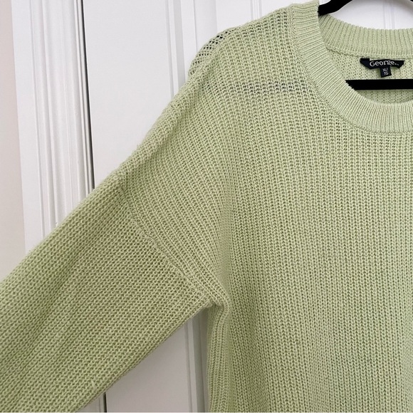 George Light Green Acrylic Knit Drop Shoulder Sweater Size XL - Picture 4 of 8